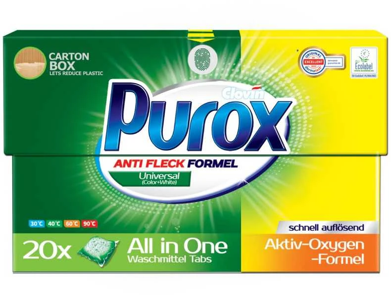 Skalbimo kapsulės Purox 20vnt. Universal
