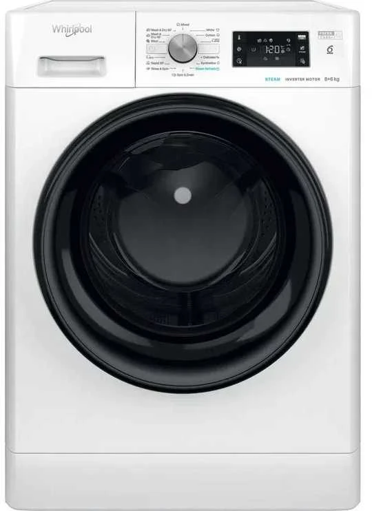 WHIRLPOOL Skalbimo mašina - Dryer FFWDB 864349 BV EE, 1400 rpm, Energy class D, 8kg - 6kg, Gylis 54 cm, Inverter motor, Steam Refresh