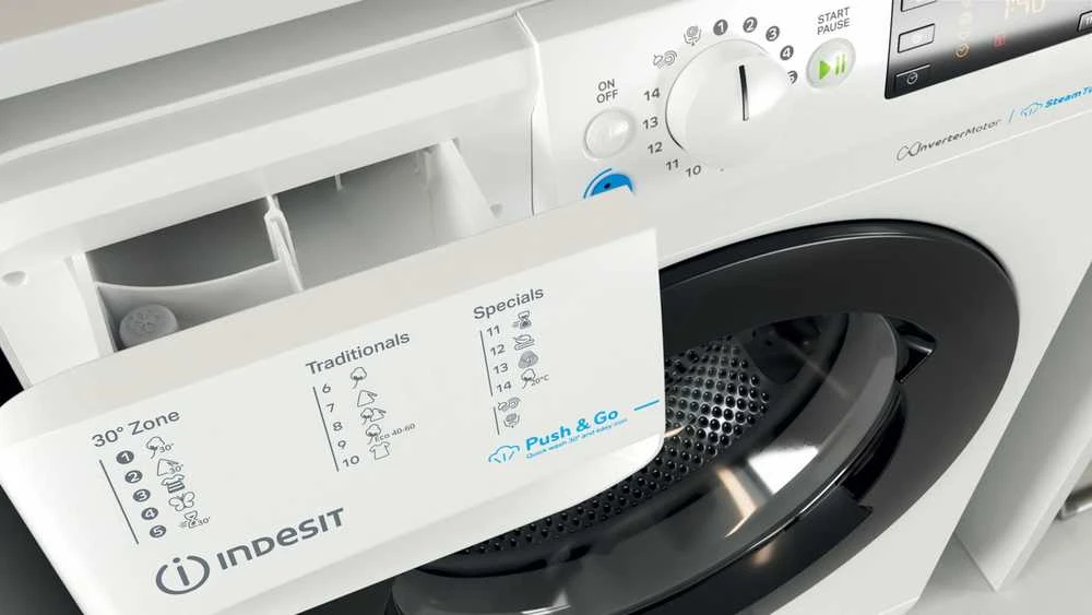 INDESIT | Skalbimo mašina | BWSE 71295X WBV EU | Energy efficiency class B | Front loading | Skalbimo talpa 7kg | 1200 RPM | Gylis 43.5 cm | Plotis 59.5 cm | Ekranas | Big Digit | Baltas