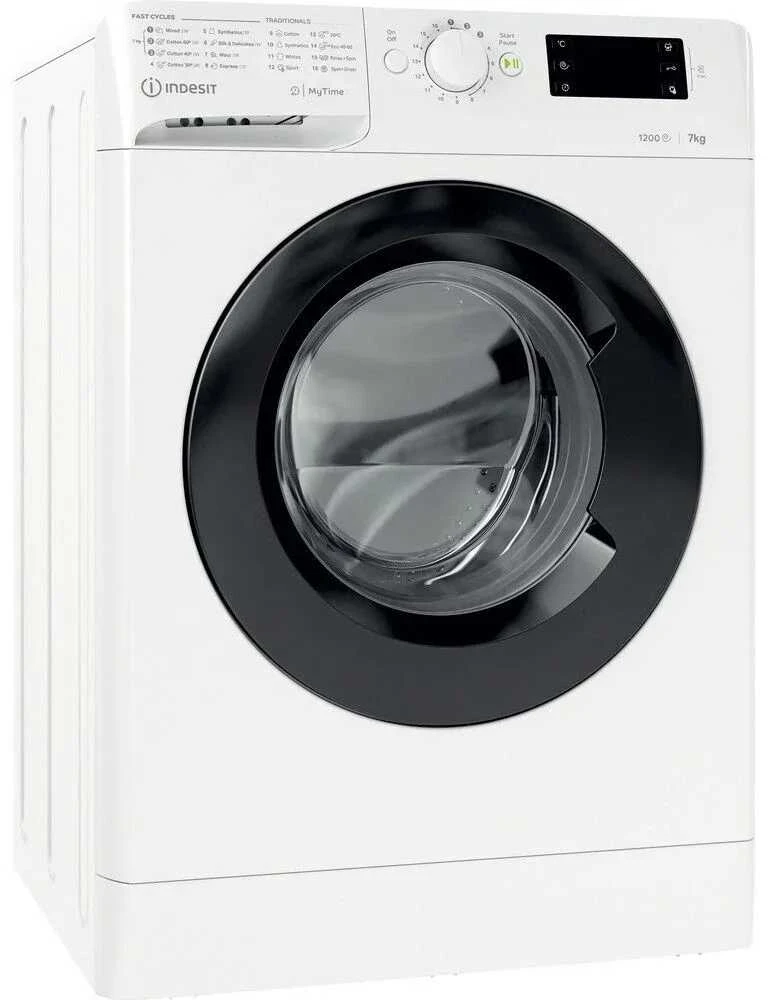 INDESIT | Skalbimo mašina | MTWE 71252 WK EE | Energy efficiency class E | Front loading | Skalbimo talpa 7kg | 1200 RPM | Gylis 54 cm | Plotis 59.5 cm | Ekranas | Big Digit | Baltas