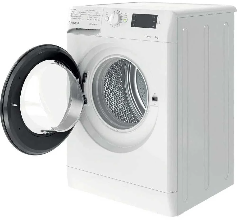 INDESIT | Skalbimo mašina | MTWE 71252 WK EE | Energy efficiency class E | Front loading | Skalbimo talpa 7kg | 1200 RPM | Gylis 54 cm | Plotis 59.5 cm | Ekranas | Big Digit | Baltas