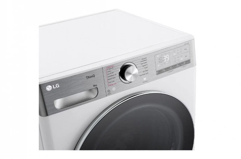 LG | Skalbimo mašina | F2WR909P3W | Energy efficiency class A | Front loading | Skalbimo talpa 9kg | 1200 RPM | Gylis 47.5 cm | Plotis 60 cm | LED | Steam function | Direct drive | Wi-Fi | Baltas