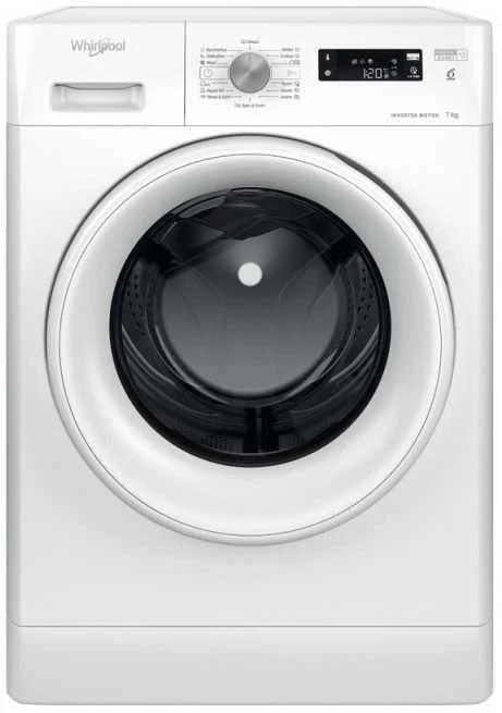 Whirlpool | Skalbimo mašina | FFS 7469 W EE | Energy efficiency class A | Front loading | Skalbimo talpa 7kg | 1400 RPM | Gylis 57.5 cm | Plotis 59.5 cm | Ekranas | LED | Baltas