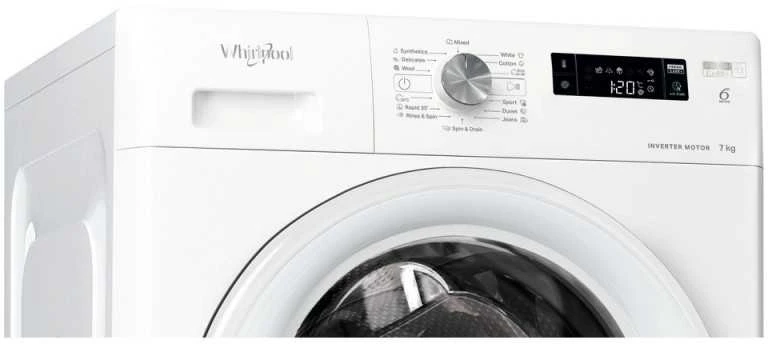 Whirlpool | Skalbimo mašina | FFS 7469 W EE | Energy efficiency class A | Front loading | Skalbimo talpa 7kg | 1400 RPM | Gylis 57.5 cm | Plotis 59.5 cm | Ekranas | LED | Baltas