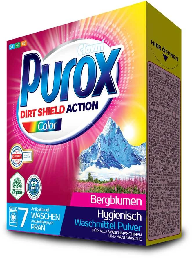 Skalbimo milteliai Purox 490g Color