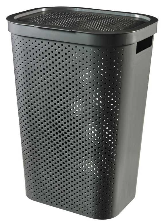 Skalbinių dėžė CURVER Infinity RECYCLED, tamsiai pilkos spalvos, h60 x 44 x 35 cm, 60 L