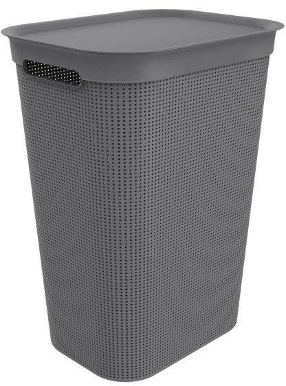 Skalbinių dėžė CURVER Infinity RECYCLED, tamsiai pilkos spalvos, h60 x 44 x 35 cm, 60 L
