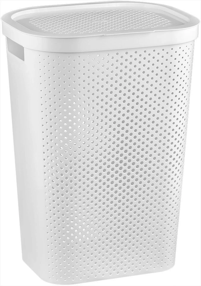 Skalbinių dėžė CURVER Infinity RECYCLED, tamsiai pilkos spalvos, h60 x 44 x 35 cm, 60 L