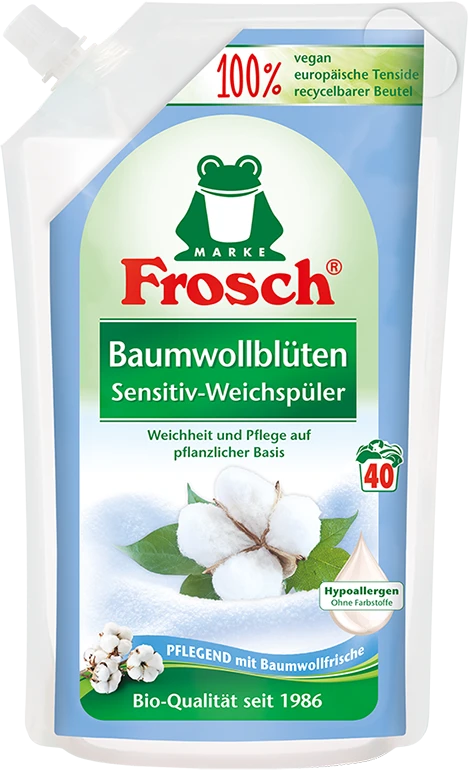 Skalbinių minkštiklis Frosch, medvilnės žiedų kvapo, 1 l