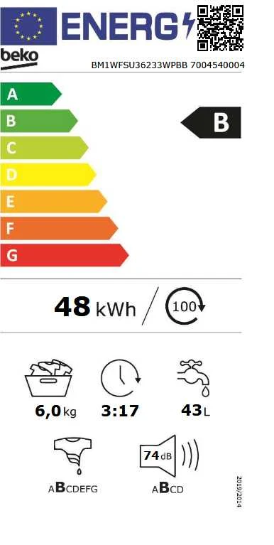 Skalbimo mašina BEKO BM1WFSU36233WPBB