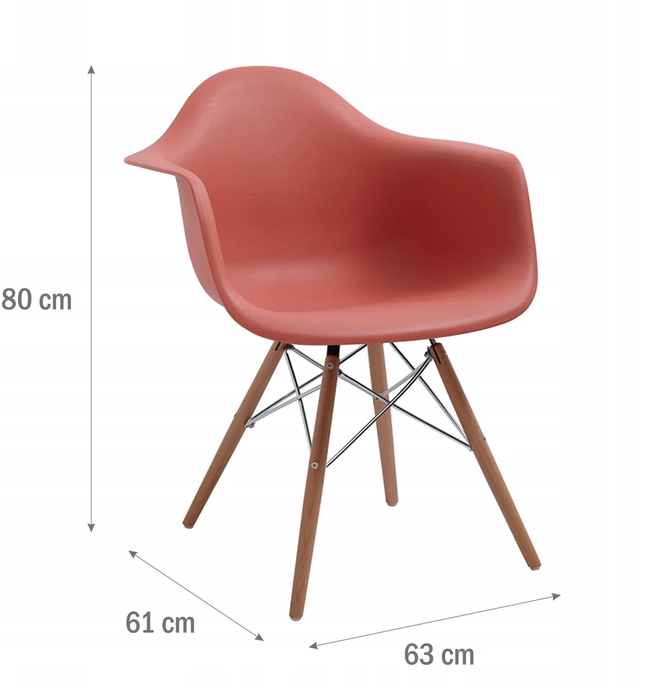 SKANDINAVIJA KĖDĖ MEVEN ZANO DHF ORANŽINĖ 63X61X80CM MEDINĖS KOJOS