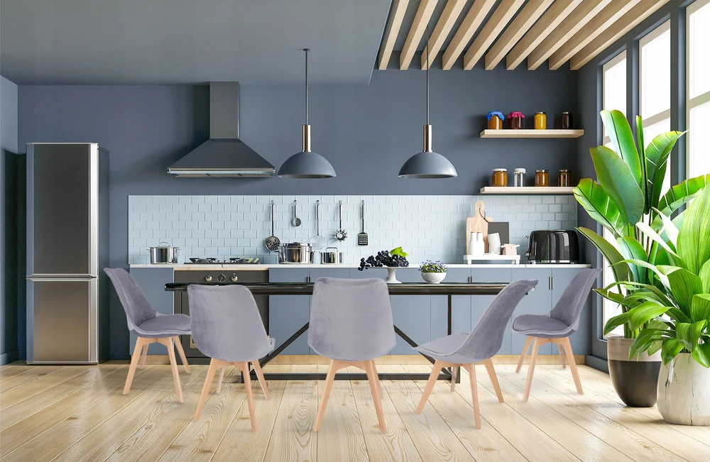 Skandinaviška kėdė valgomajam, SVETAINEI, BARI veliūrinė pagalvė, JUMIhome