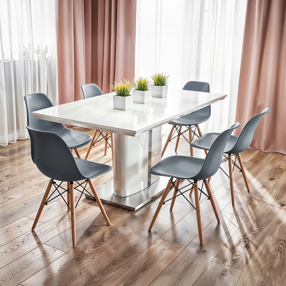 SKANDINAVIŠKĖ KĖDĖ svetainei VIRTUVĖ VALGOMUI EVA pilka JUMI