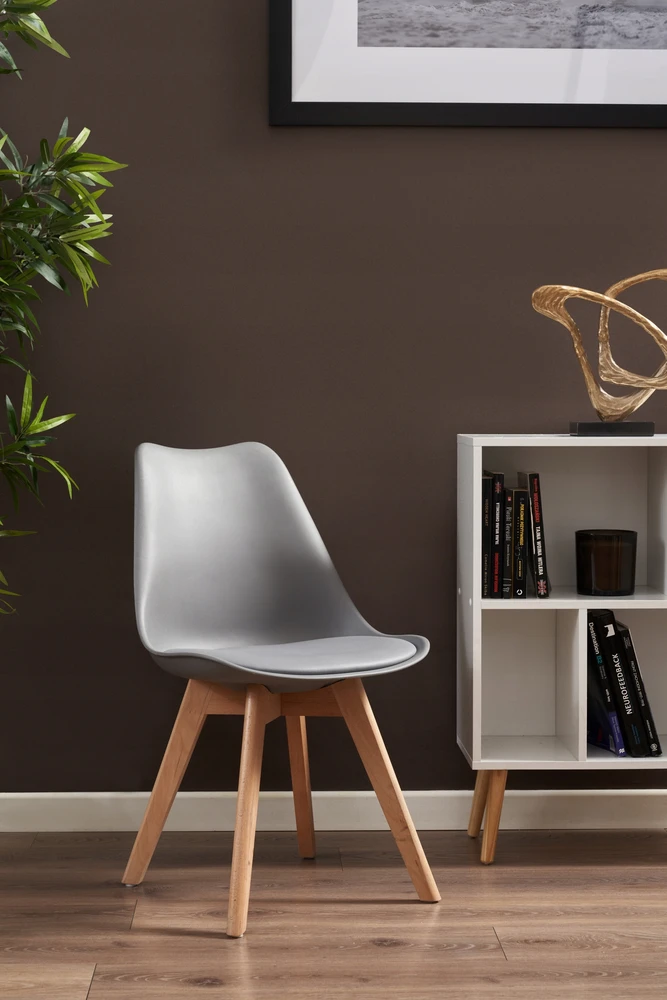 SKANDINAVIŠKĖ KĖDĖ VIRTUVEI, Svetainei, VALGOMUI, OSLO pagalvė, pilka JUMIhome