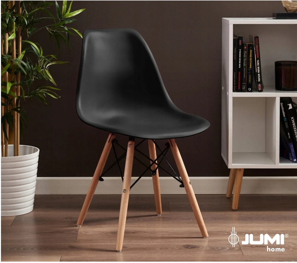 SKANDINAVIŠKĖ KĖDĖ VIRTUVEI, Svetainei, valgomajam, EVA staliukas, juoda, JUMIhome