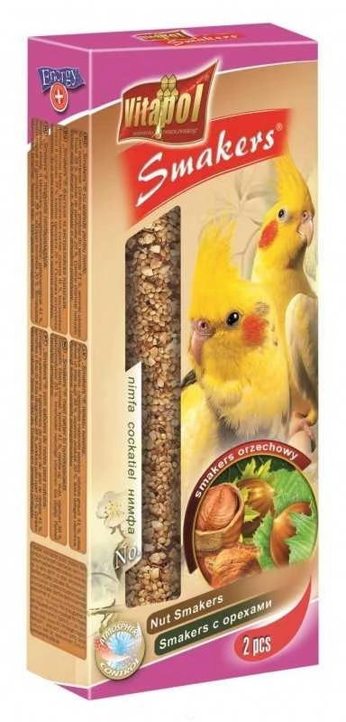 Vitapol Smakers skanėstas papūgoms Nimfoms, su riešutais (2 vnt) 90g