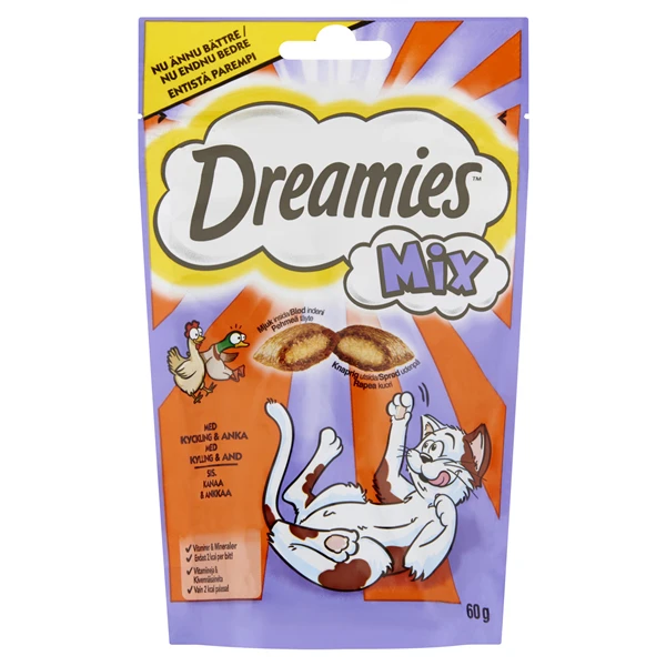 Skanėstai katėms Dreamies, su lašiša, 60 gr