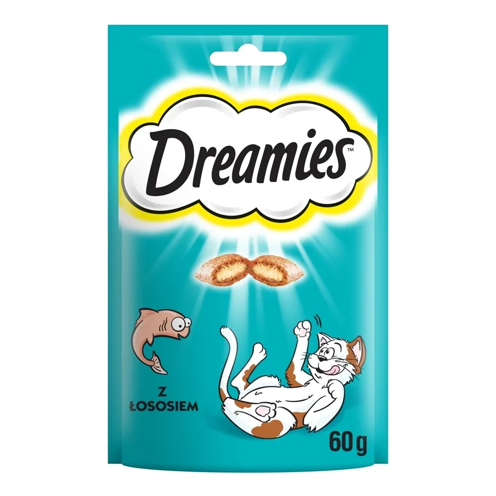Skanėstai katėms Dreamies, su lašiša, 60 gr
