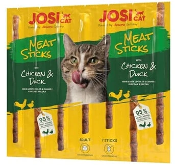 Skanėstas katėms JOSICAT Meat Sticks, su lašiša ir upėtakiu, 35 g