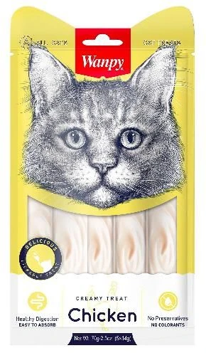 Skanėstas katėms WANPY mėsos pasta, su lašiša, vištiena ir morkomis, 90 g