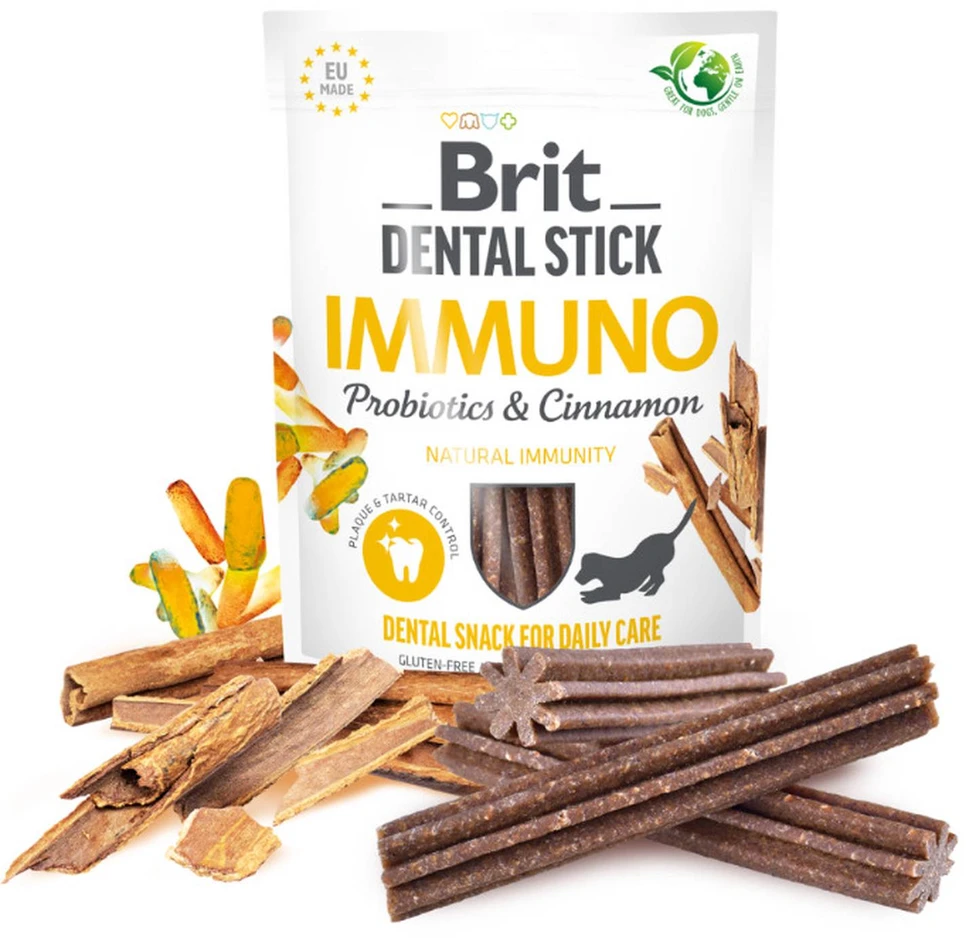 Šunų Skanėstai - BRIT Dental Stick su Immuno Probiotikais ir Cinamonu 251 G