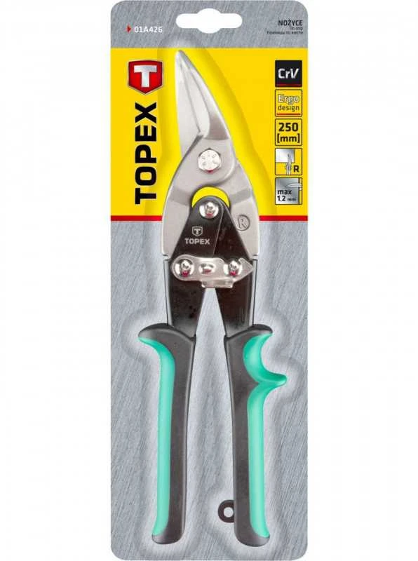 Skardos žirklės TOPEX 01A426, 250 mm, dešinio kirpimo