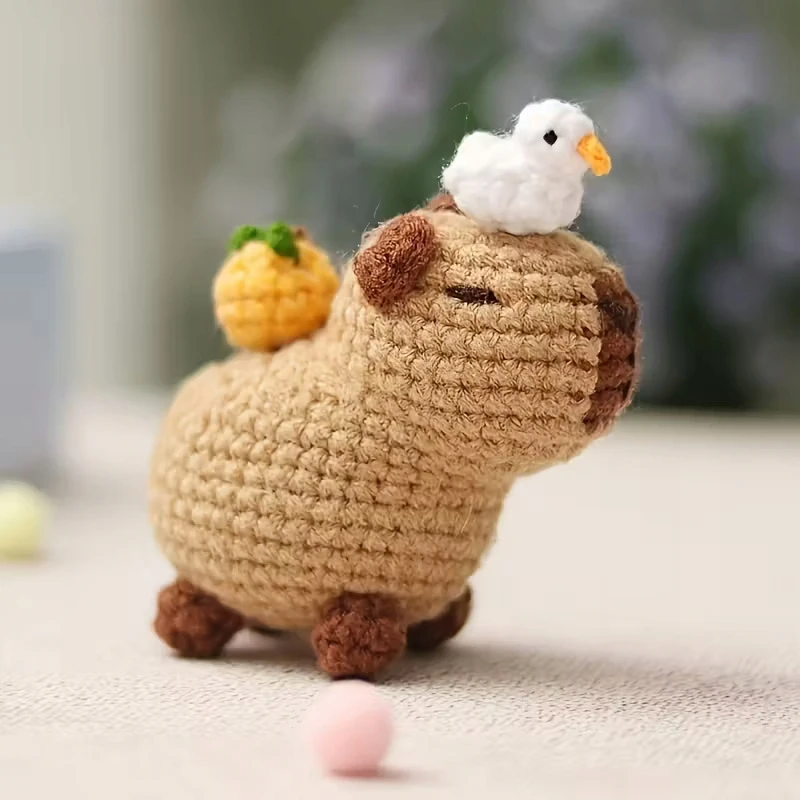 Skibi Store CAPYBARA NĖRIMO RINKINYS SU KURIŠINĖMIS VĖŽLIU NĖRIMO RANKAIS