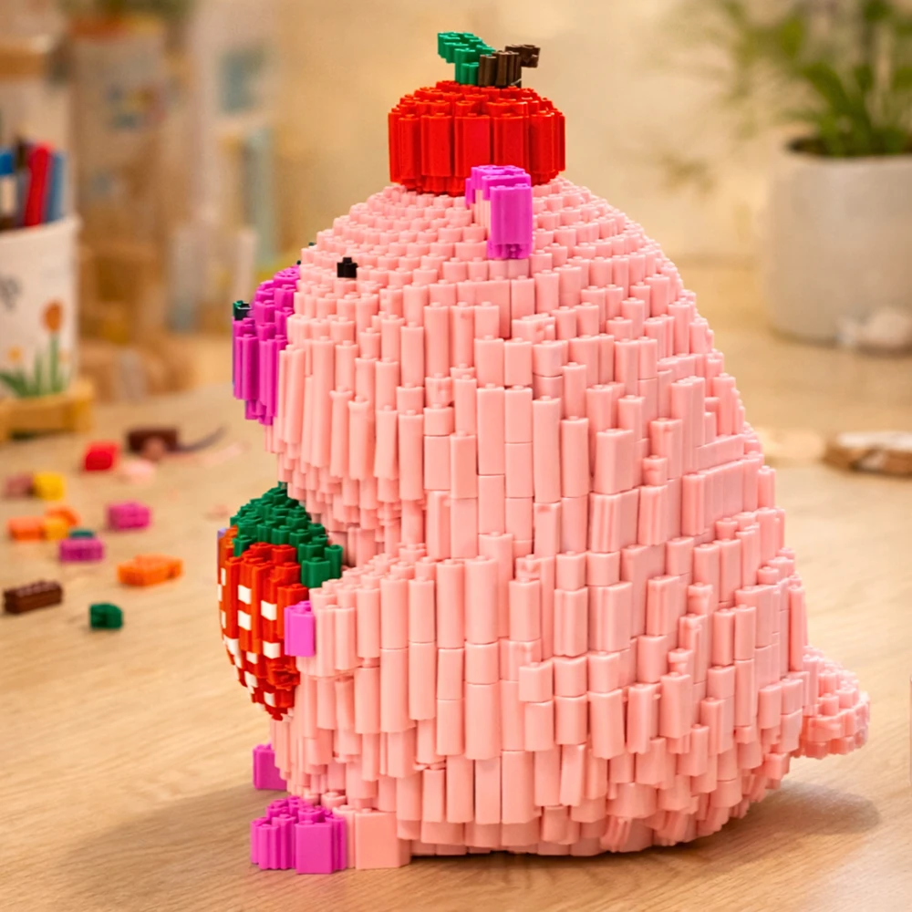Skibi Store Capybara Statybinės plytos Braškių Rožinė 9240 vnt. DIDELIS MODELIS