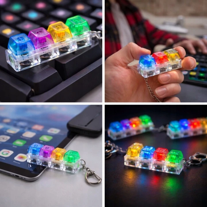 Skibi Store CLICKER MECHANINĖ KLAVIATŪRA LED ANTISTRESAS CLIKER FIDGET SWITCH RAKT.