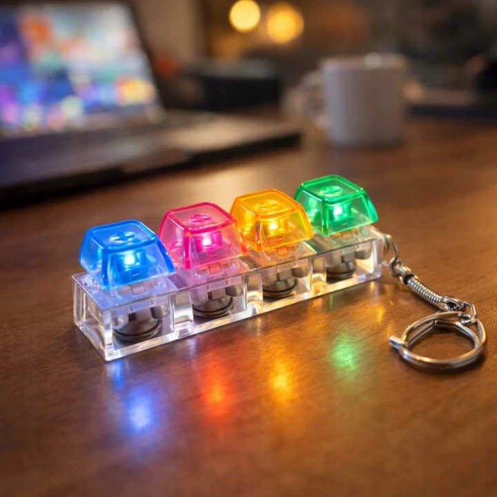 Skibi Store CLICKER MECHANINĖ KLAVIATŪRA LED ANTISTRESAS CLIKER FIDGET SWITCH RAKT.