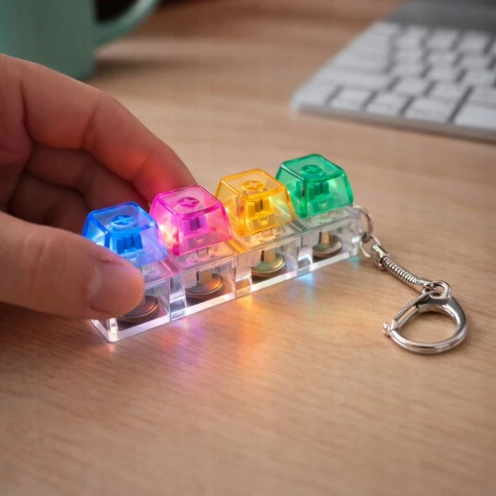 Skibi Store CLICKER MECHANINĖ KLAVIATŪRA LED ANTISTRESAS CLIKER FIDGET SWITCH RAKT.