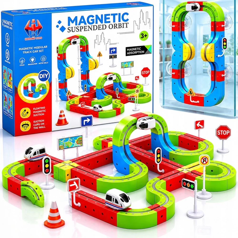 Skibi Store Klocki Magnetyczne Kolejka Elektryczna Tor Antygrawitacyjny Pociąg 149el.