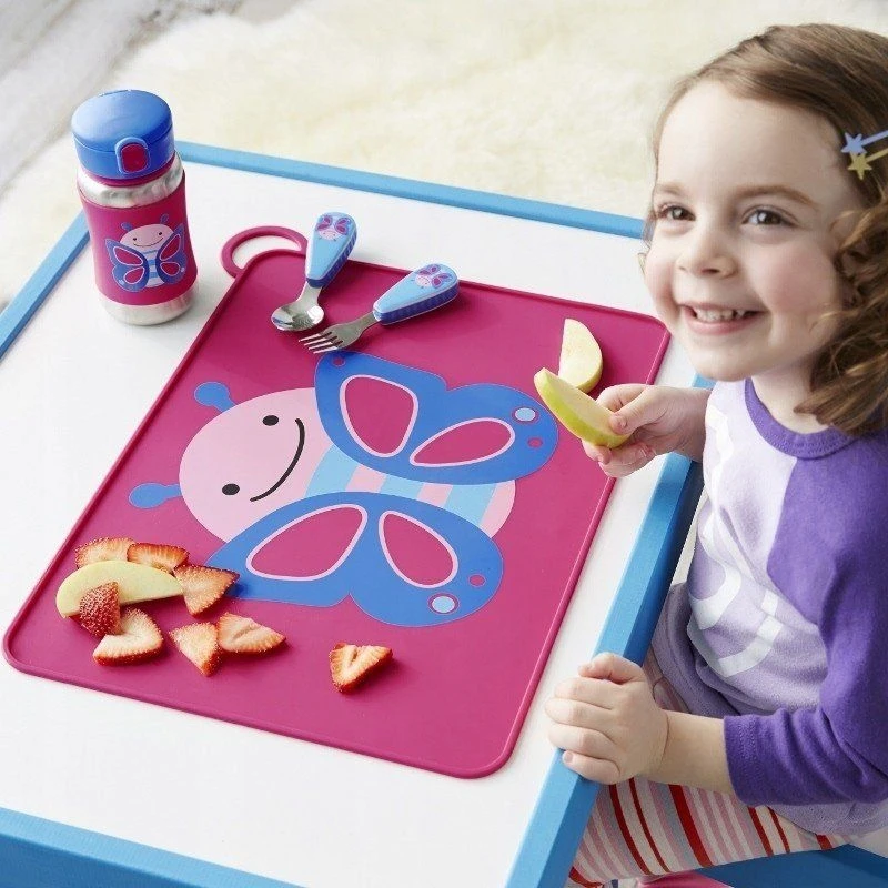 SKIP HOP gertuvė su šiaudeliu 12m+ 350ml Zoo Butterfly 252517