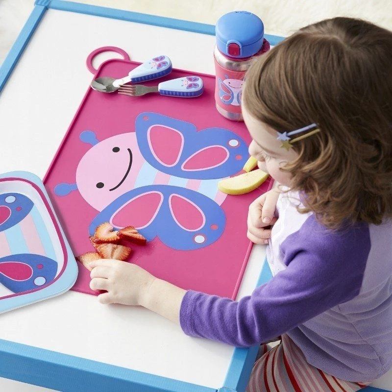 SKIP HOP gertuvė su šiaudeliu 12m+ 350ml Zoo Butterfly 252517