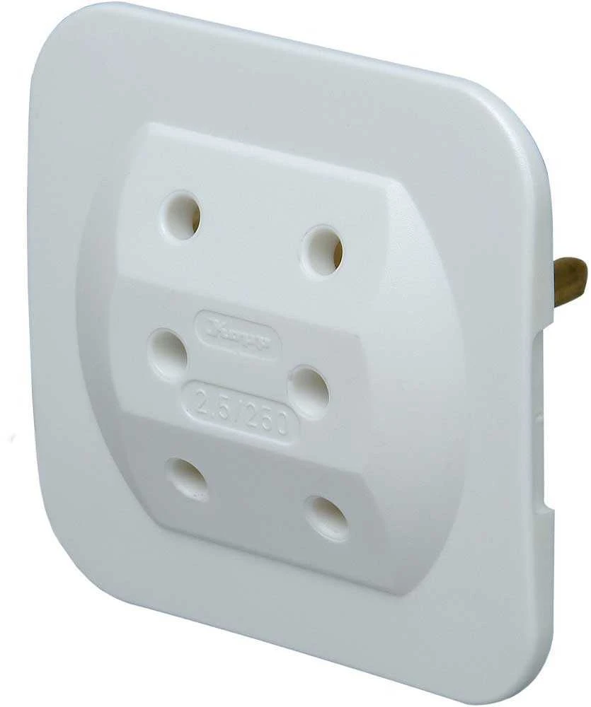Trišakis KOPP, 10A, 250V, baltos spalvoa