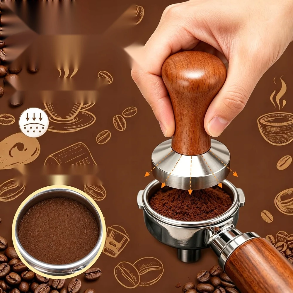 SKIRTA KAVAI 51 MM NERŪDIJANČIO PLIENO BARISTA stūmoklinis plokščias PROFESIONALUS MEDIENAS