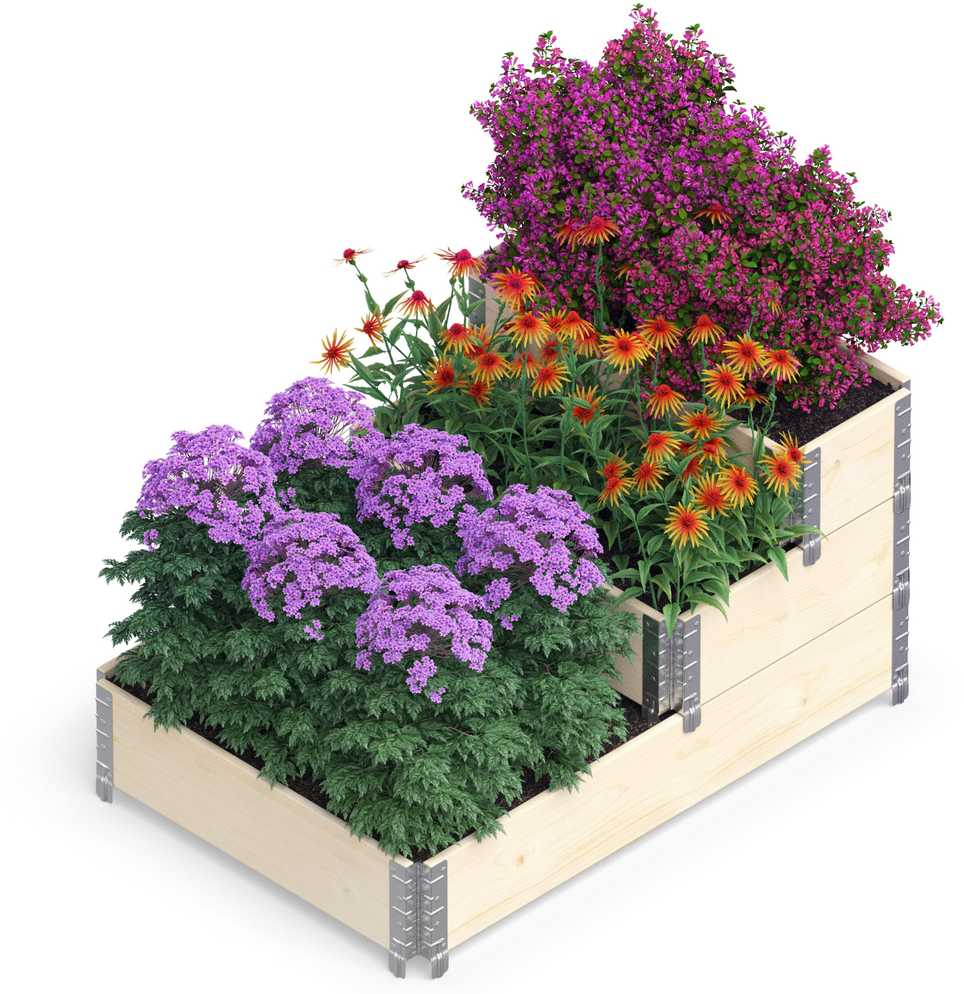 Skirtingų lygių dėžė gėlėms Upyard 120x80x58.5cm medinė/natūralios sp.