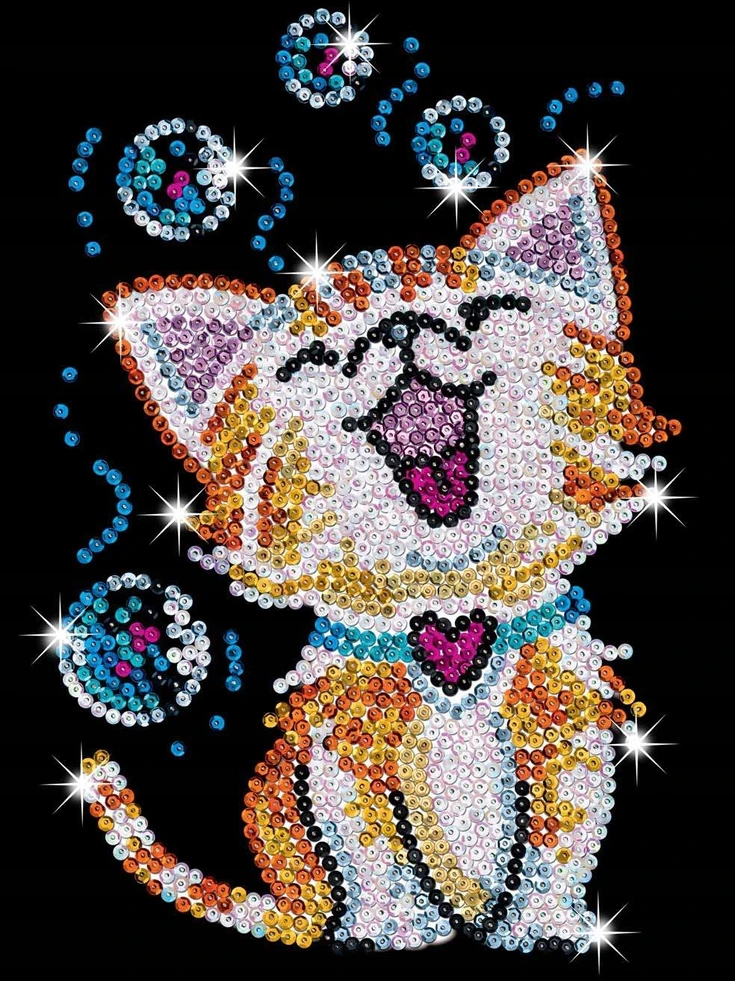 SKIRTŲ DAŽYMAS KATĖS KŪRYBINIS SequiN ART RINKINYS