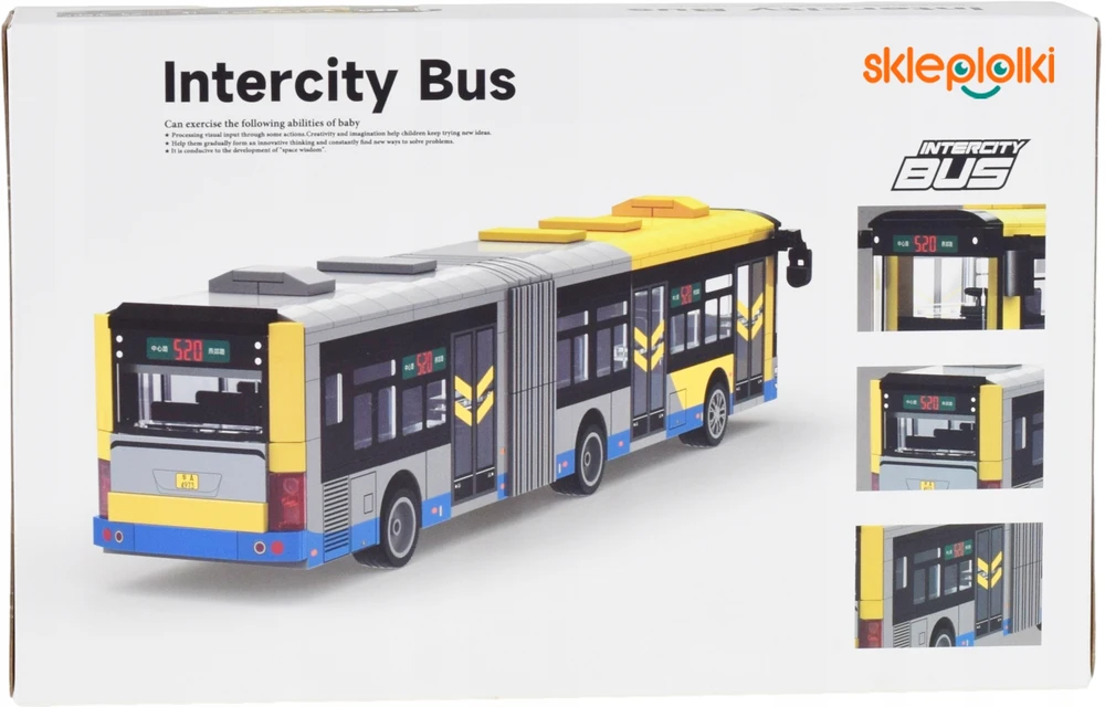 Skleplolki KONSTRUKCINIAI BLAKAI Šarnyrinio autobuso sunkvežimio modelis vaikams 415 vnt