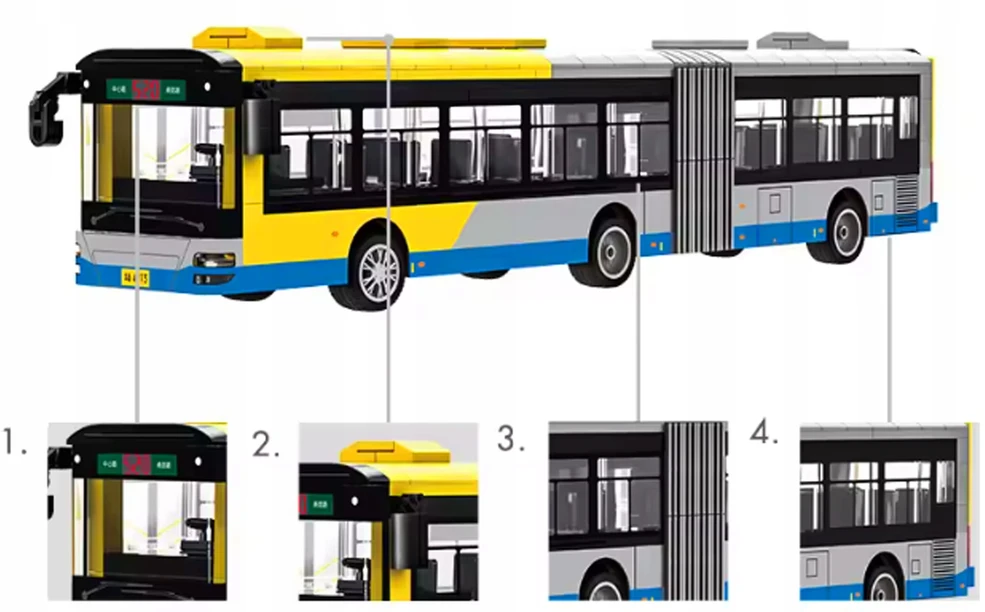 Skleplolki KONSTRUKCINIAI BLAKAI Šarnyrinio autobuso sunkvežimio modelis vaikams 415 vnt