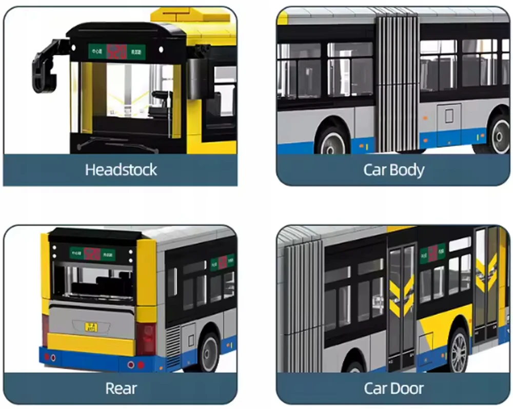 Skleplolki KONSTRUKCINIAI BLAKAI Šarnyrinio autobuso sunkvežimio modelis vaikams 415 vnt