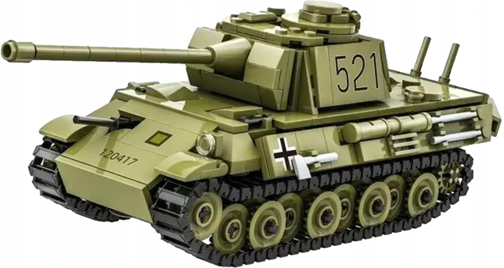 Skleplolki KONSTRUKCINIAI BLOKAI Panther Tank Military Set Militaria 638 vnt