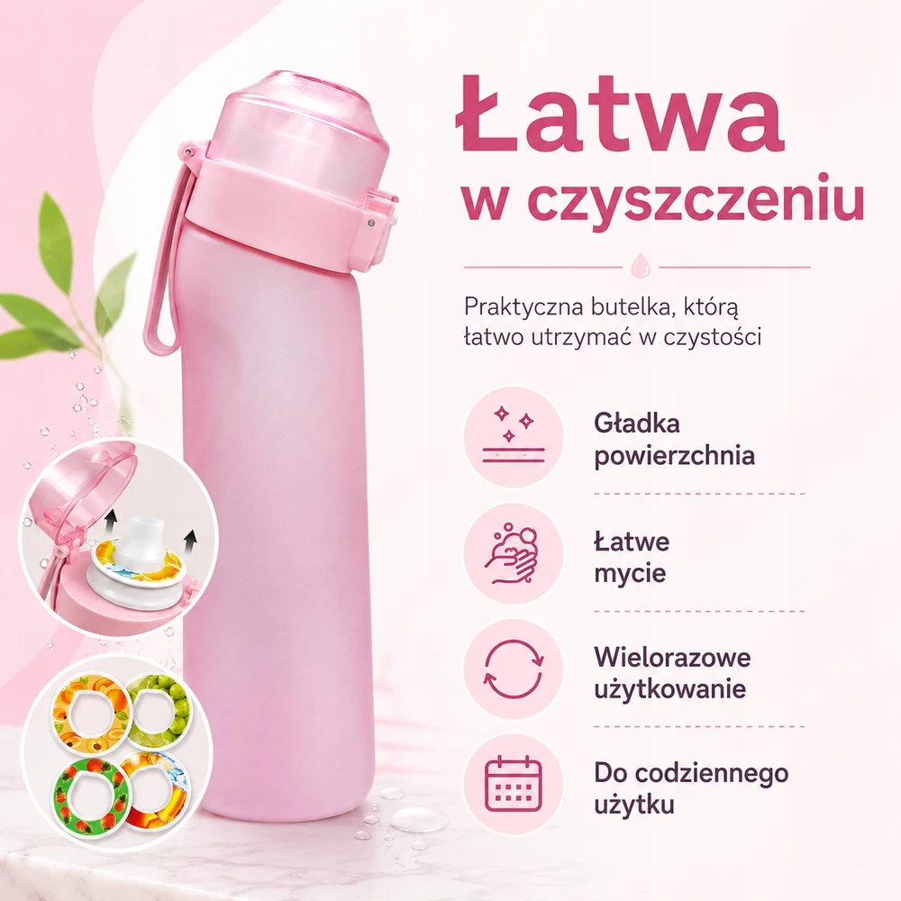 Skonio buteliukas su vaisių skonio žiedeliais