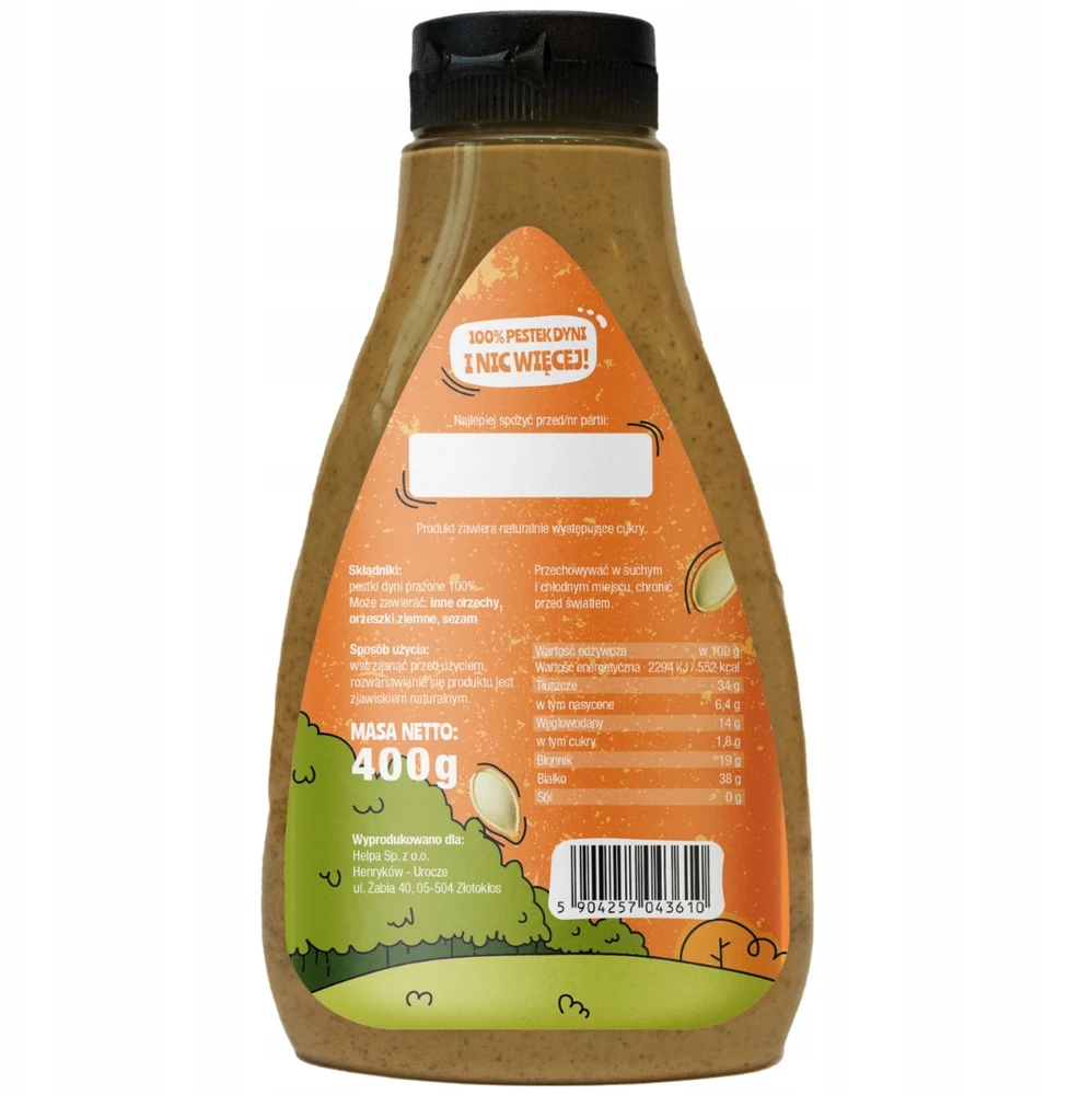 Skrudintų moliūgų sėklų pasta 400g HELPA 100% sėklų