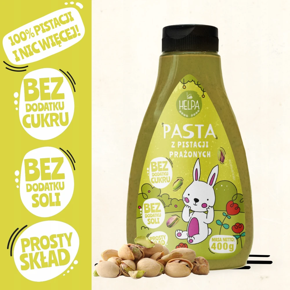 Skrudintų pistacijų pasta 400g HELPA 100% riešutai