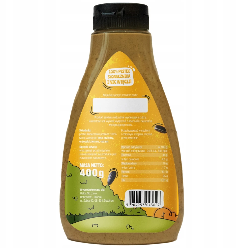 Skrudintų saulėgrąžų sėklų pasta 400g HELPA 100% sėklų