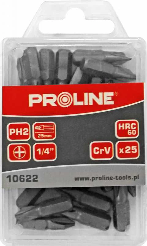 Skrūvgriežio antgaliai Proline 1/4Ph2x25Mm 25 vnt.