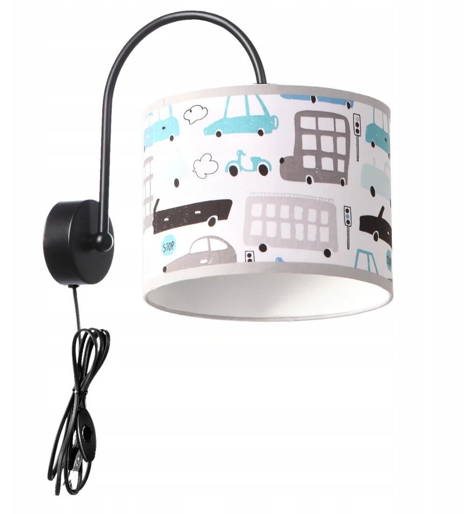 Skylighting LAMPA ŚCIENNA KINKIET DZIECIĘCY SAMOCHODY AUTKA NIEBIESKIE EDISON LED E27