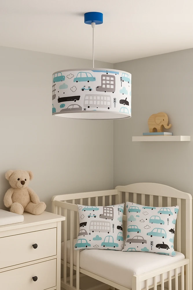Skylighting LAMPA WISZĄCA ŻYRANDOL SUFITOWA AUTKA NIEBIESKIE LED LAMPY ŻYRANDOLE ABAŻUR