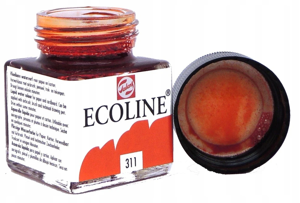 Skysta akvarelinė tušas - Royal Talens - Ecoline - 30 ml - Cinabrio spalva - Aukštos kokybės